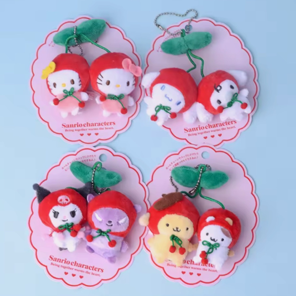 Cherry Plushie Keychain Stuffed Animal Toy Japanese Collectibles Harajuku Y2K